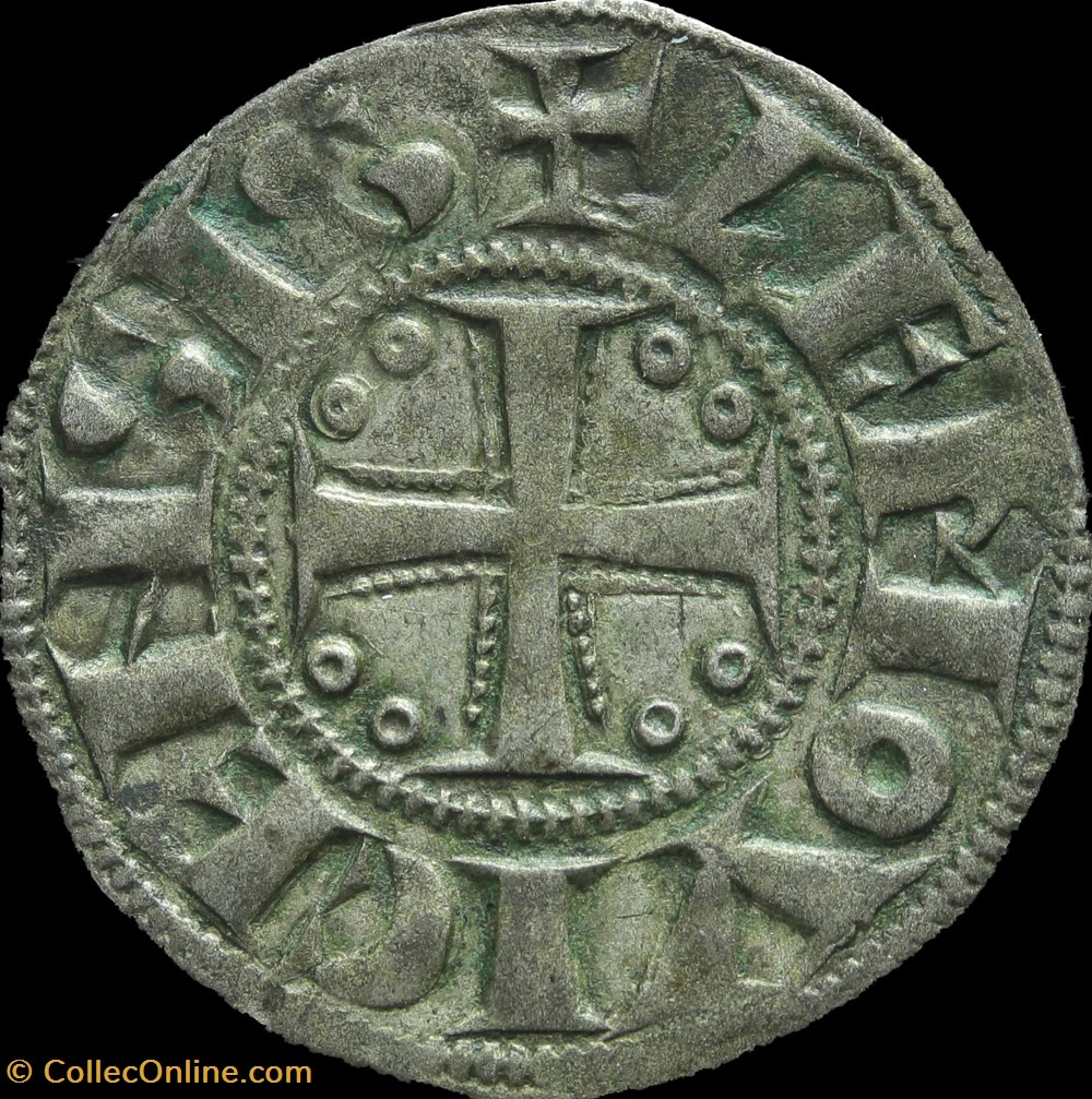 Denier - Abbaye Saint Martial - Limoges monnaies europe medievale france feodales denier abbaye saint martial limoges