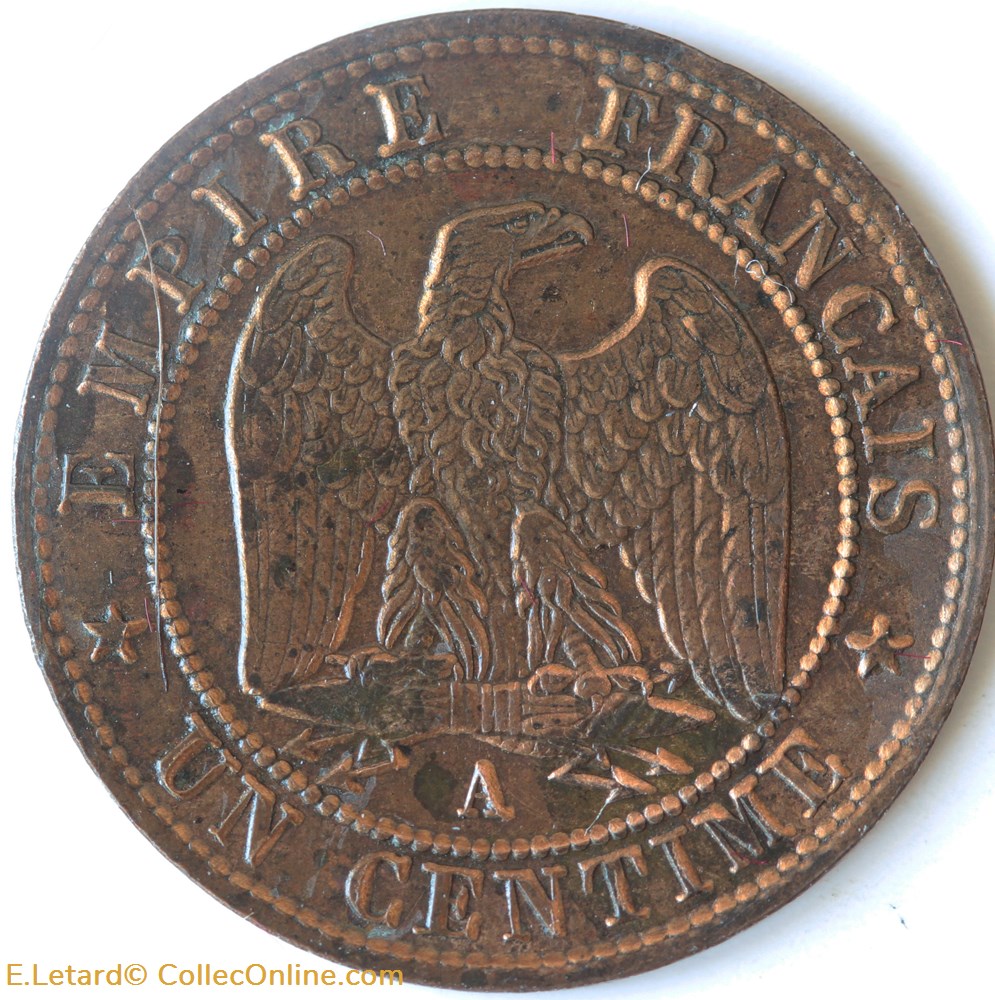 Un Centime Tête nue - 1853 A monnaies monde france un centime tete nue 1853 a