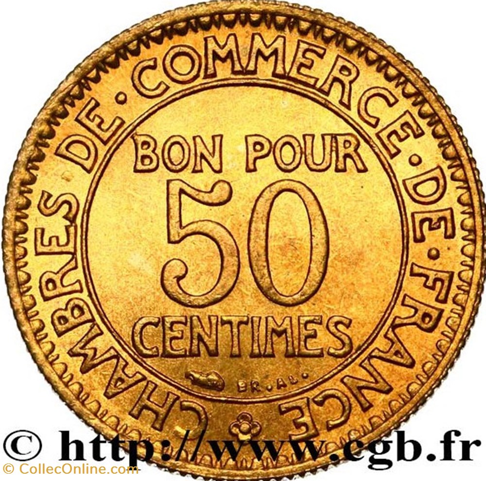 Cinquante Centimes Chambre du Commerce monnaies monde france cinquante centimes chambre du commerce