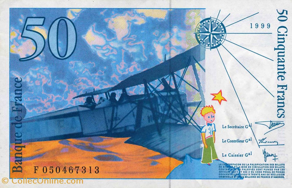 50 Francs Saint Exupery modifié billets 50 francs saint exupery modifie