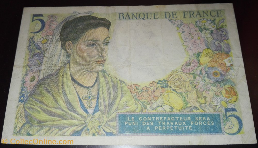 5 Francs Berger - 1943 billets 5 francs berger 1943