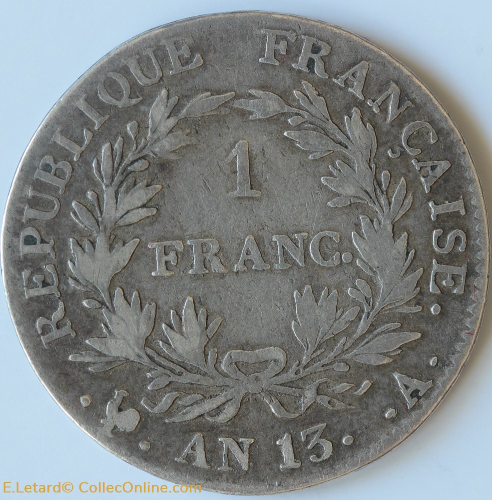 monnaie france moderne 1 franc an 13 a