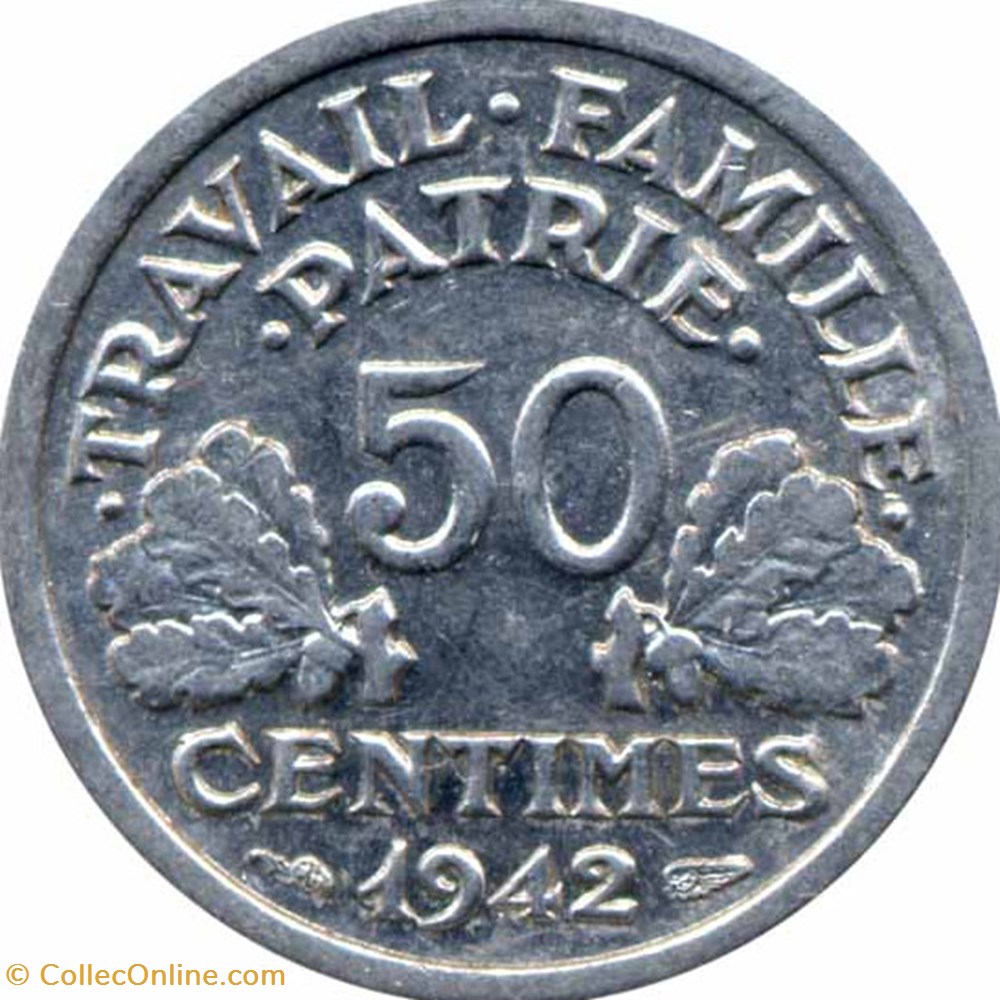 50 Centimes Francisque monnaies monde france 50 centimes francisque