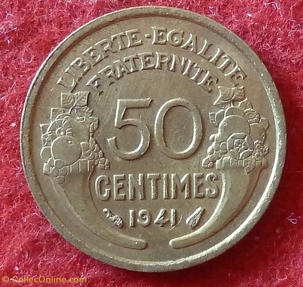 Morlon - 50 Centimes - 1941 monnaies monde france morlon 50 centimes 1941