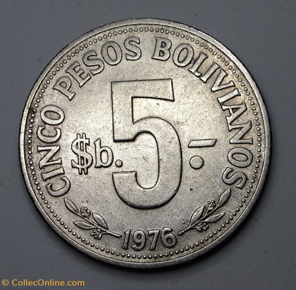 5 Pesos - 1976 monnaies monde bolivie 5 pesos 1976