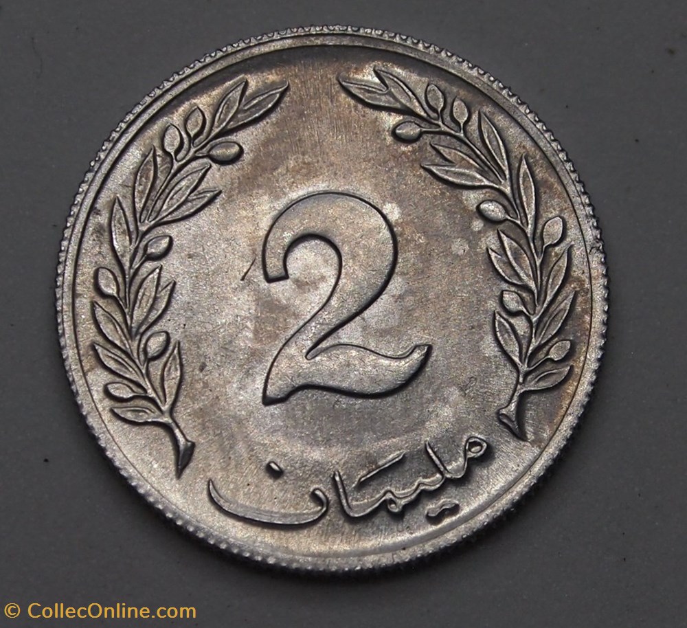 2 Millimes - 1960 monnaie monde tunisie 2 millimes 1960