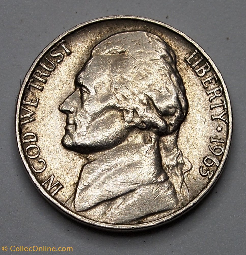 5 cents - 1963 monnaie monde etat uni 5 cents 1963