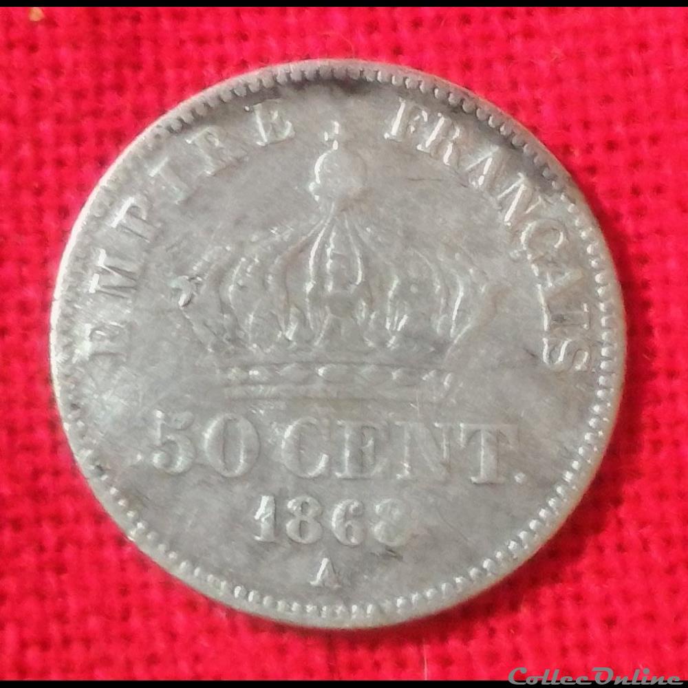 Napoléon III - 50 Centimes - 1868 - Paris monnaie france moderne napoleon iii 50 centimes 1868 paris