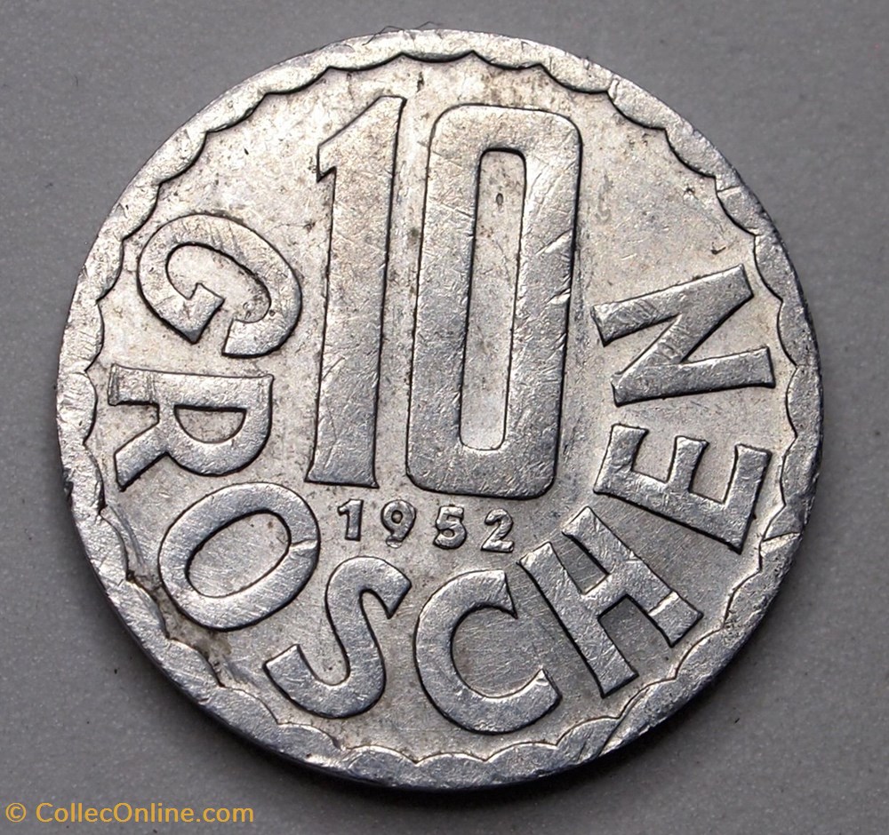 10 Groschen - 1952 monnaie monde autriche 10 groschen 1952