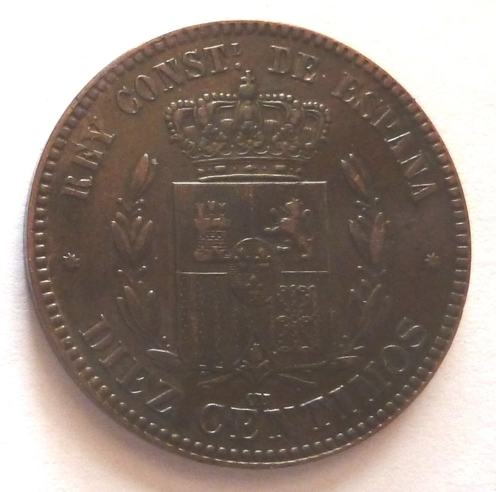 10 Centimos - 1878 monnaies monde espagne 10 centimos 1878