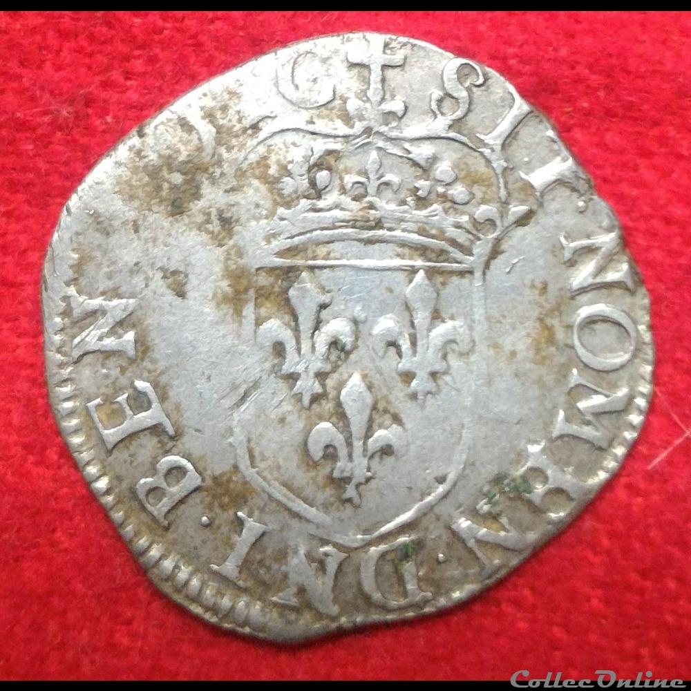 Sol parisis - 1567 - Angers monnaies europe medievale france royales sol parisis 1567 angers
