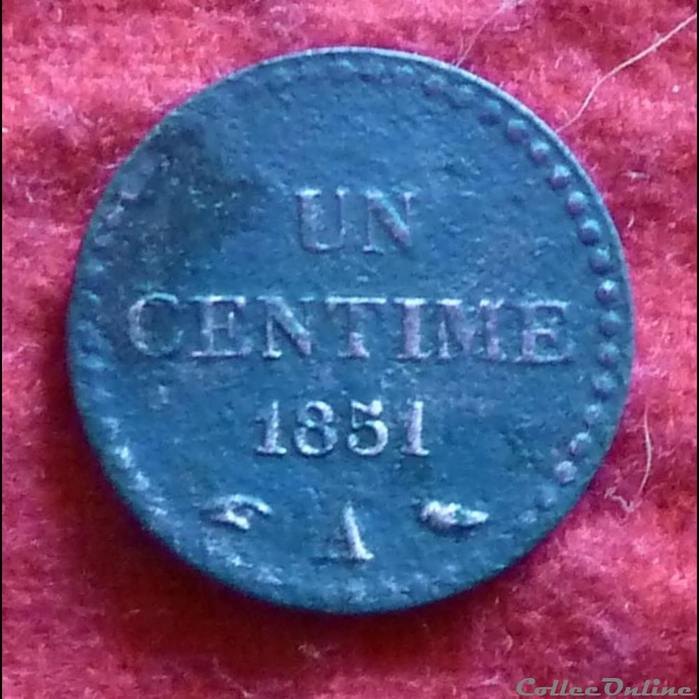 Deuxième République - 1 centime Dupré - 1851 - Paris monnaies monde france deuxieme republique 1 centime dupre 1851 paris