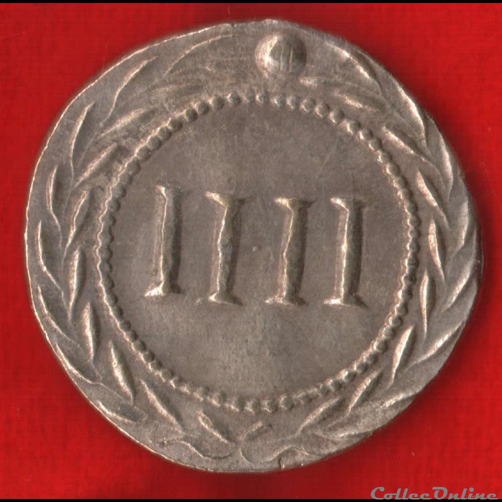 Jeton Numéro 4 monnaie mereaux france jeton numero 4