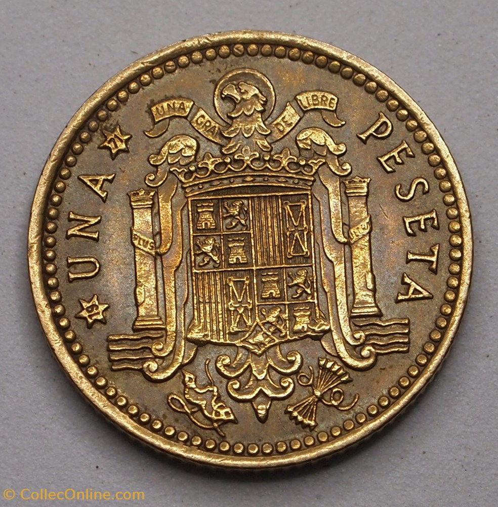 1 Peseta - 1971 monnaie monde espagne 1 peseta 1971