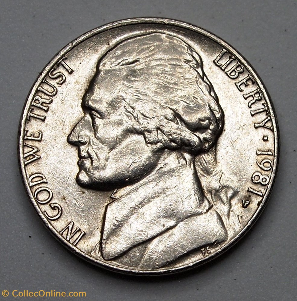 5 cents - 1981 P monnaie monde etat uni 5 cents 1981 p