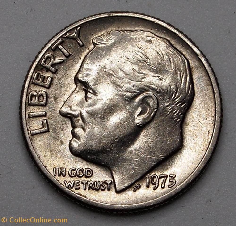 1 dime ( 10 cents ) - 1973 monnaie monde etat uni 1 dime 10 cents 1973
