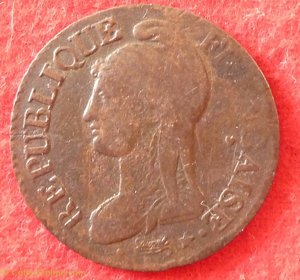 Consulat / Directoire - 5 centimes Dupré - AN 8 - Lille ou Paris monnaies monde france consulat directoire 5 centimes dupre an 8 lille ou paris