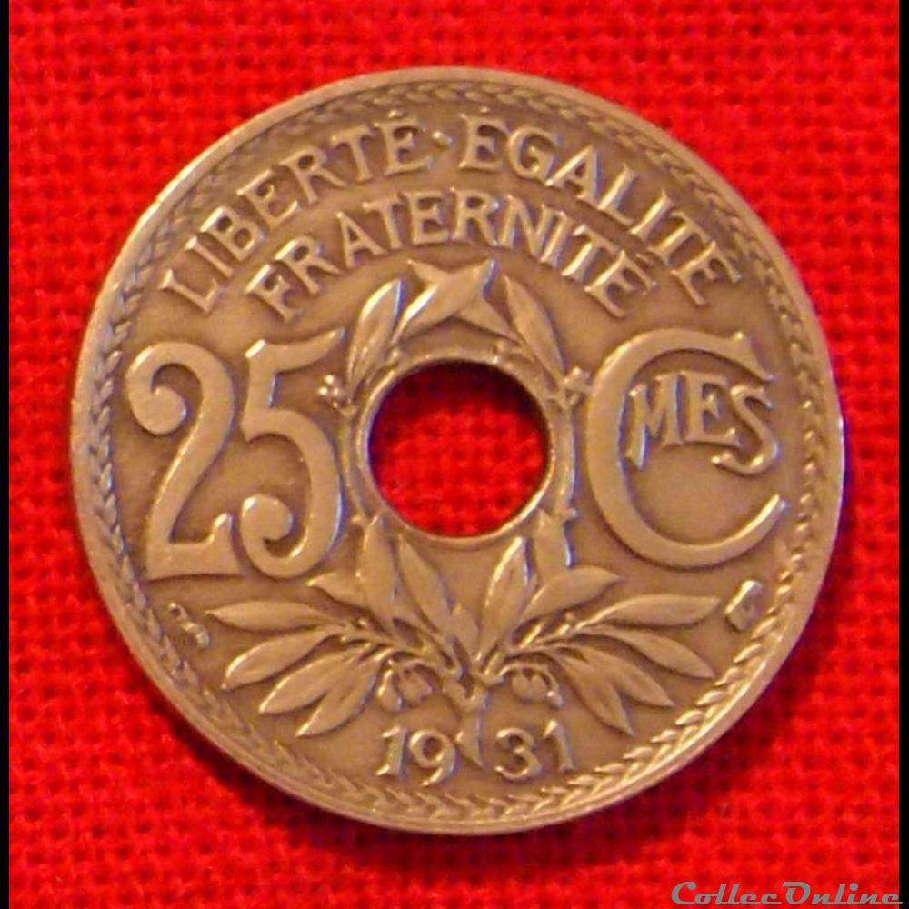 monnaies monde france lindauer 25 centimes 1931