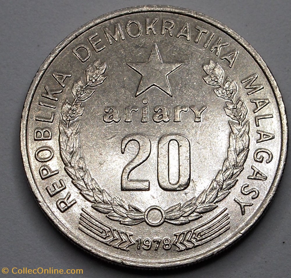 20 Ariary - 1978 monnaies monde madagascar 20 ariary 1978