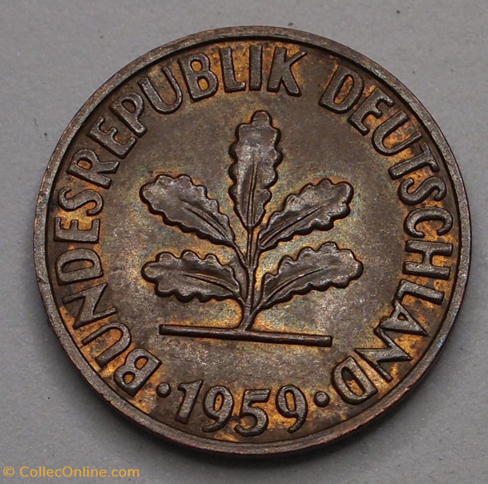 monnaies monde allemagne 2 pfennig 1959 d