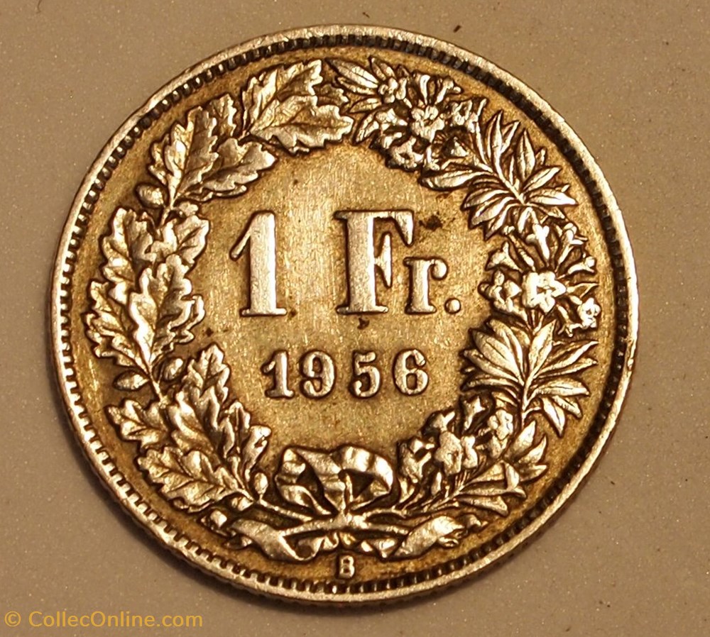 1 Franc - 1956 B monnaie monde suisse 1 franc 1956 b