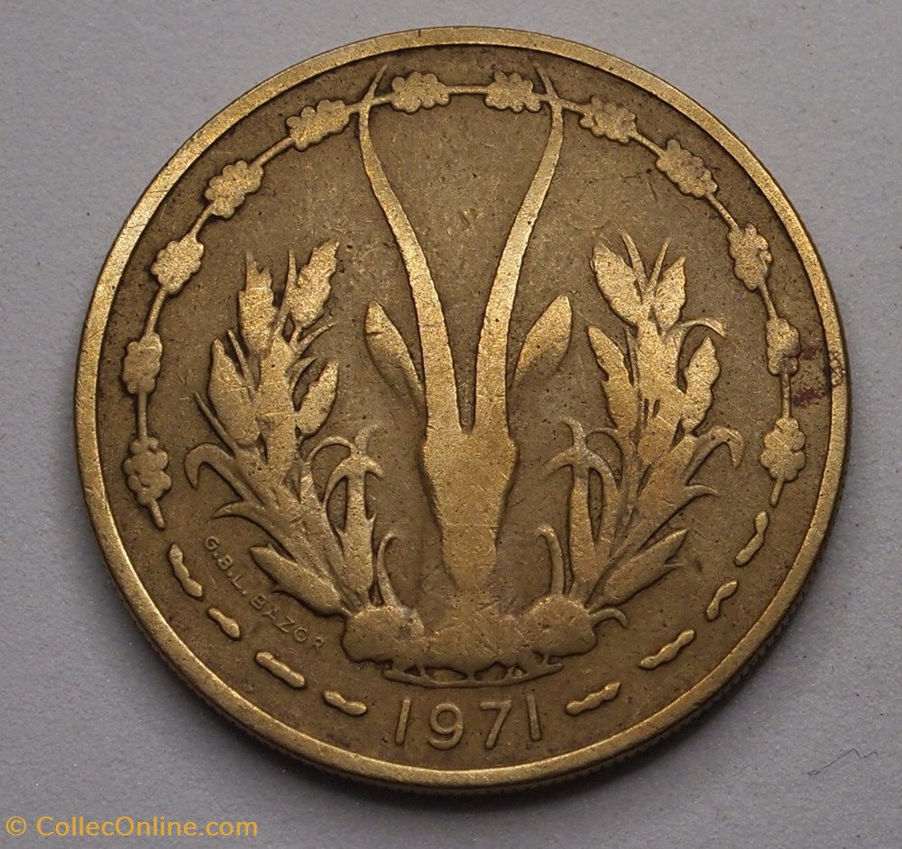 25 Francs - 1971 monnaies monde banque centrale etats de l afrique ouest 25 francs 1971