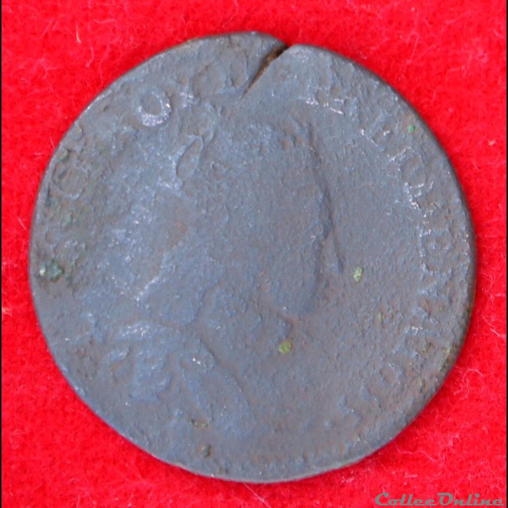 monnaies europe medievale royales liard de france 1655 caen