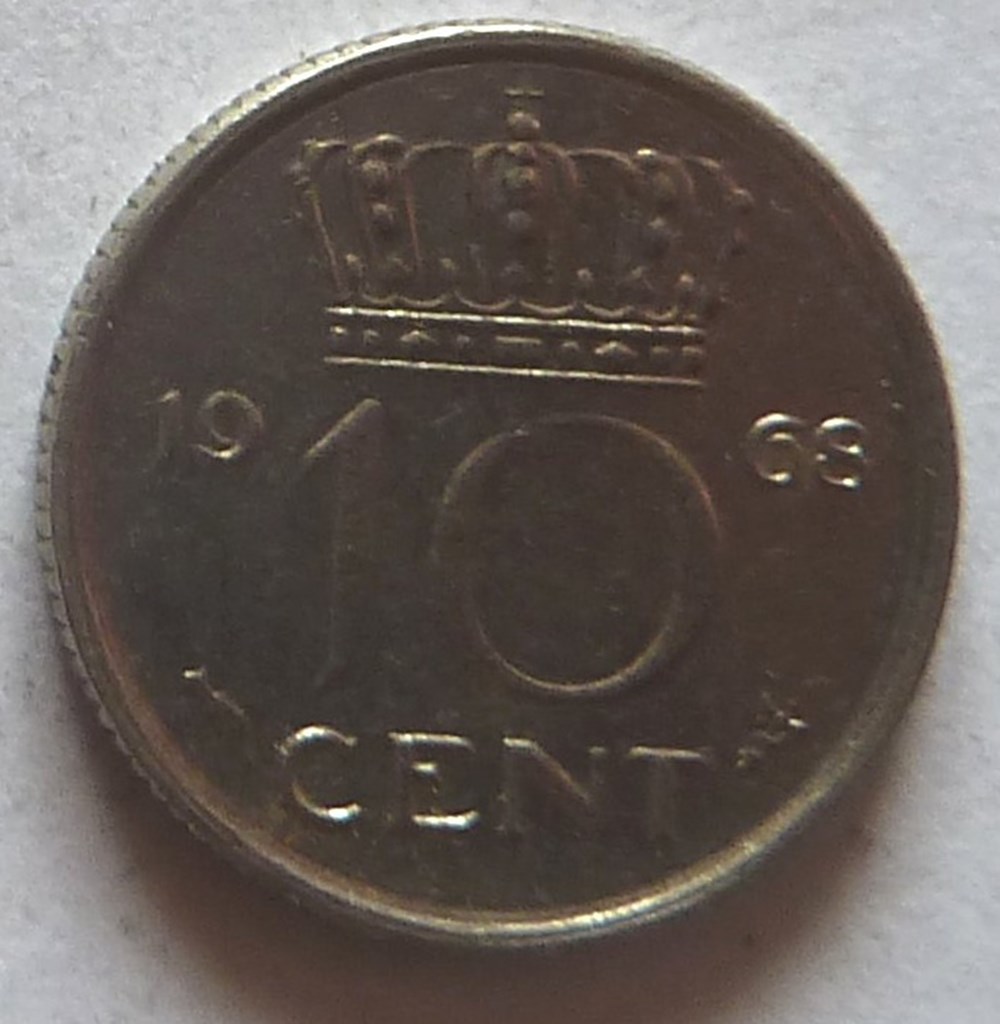 10 Cents - 1968 monnaies monde pays bas 10 cents 1968