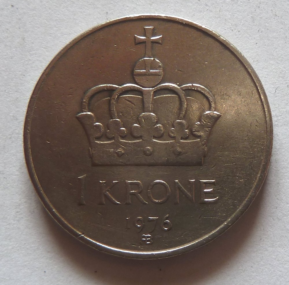 1 Krone - 1976 monnaies monde norvege 1 krone 1976