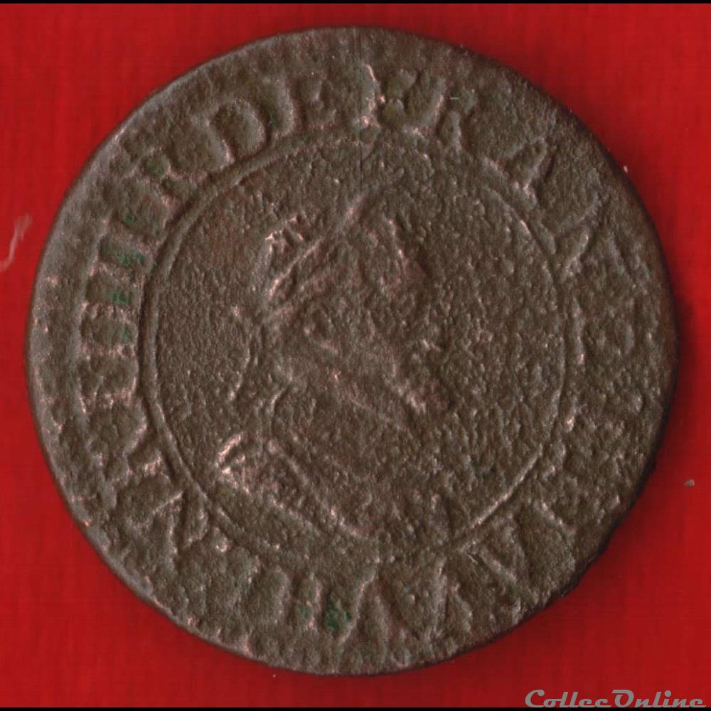 Double Tournois - 1610 - Paris monnaies europe medievale france royales double tournois 1610 paris