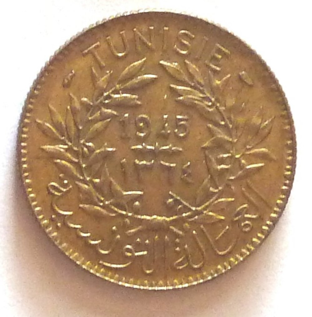 2 Francs - 1945 monnaies monde tunisie 2 francs 1945