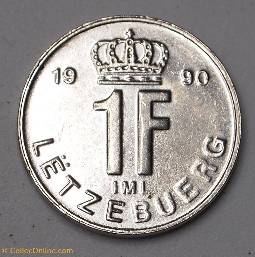 1 Franc - 1990 monnaies monde luxembourg 1 franc 1990