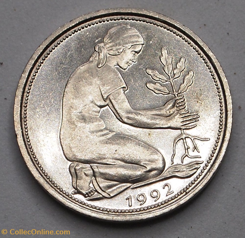 50 Pfennig - 1992 D monnaies monde allemagne 50 pfennig 1992 d
