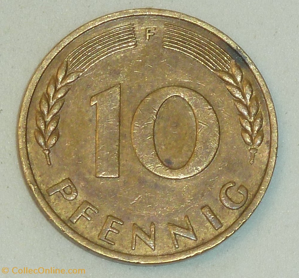 10 Pfennig - 1949 F monnaies monde allemagne 10 pfennig 1949 f