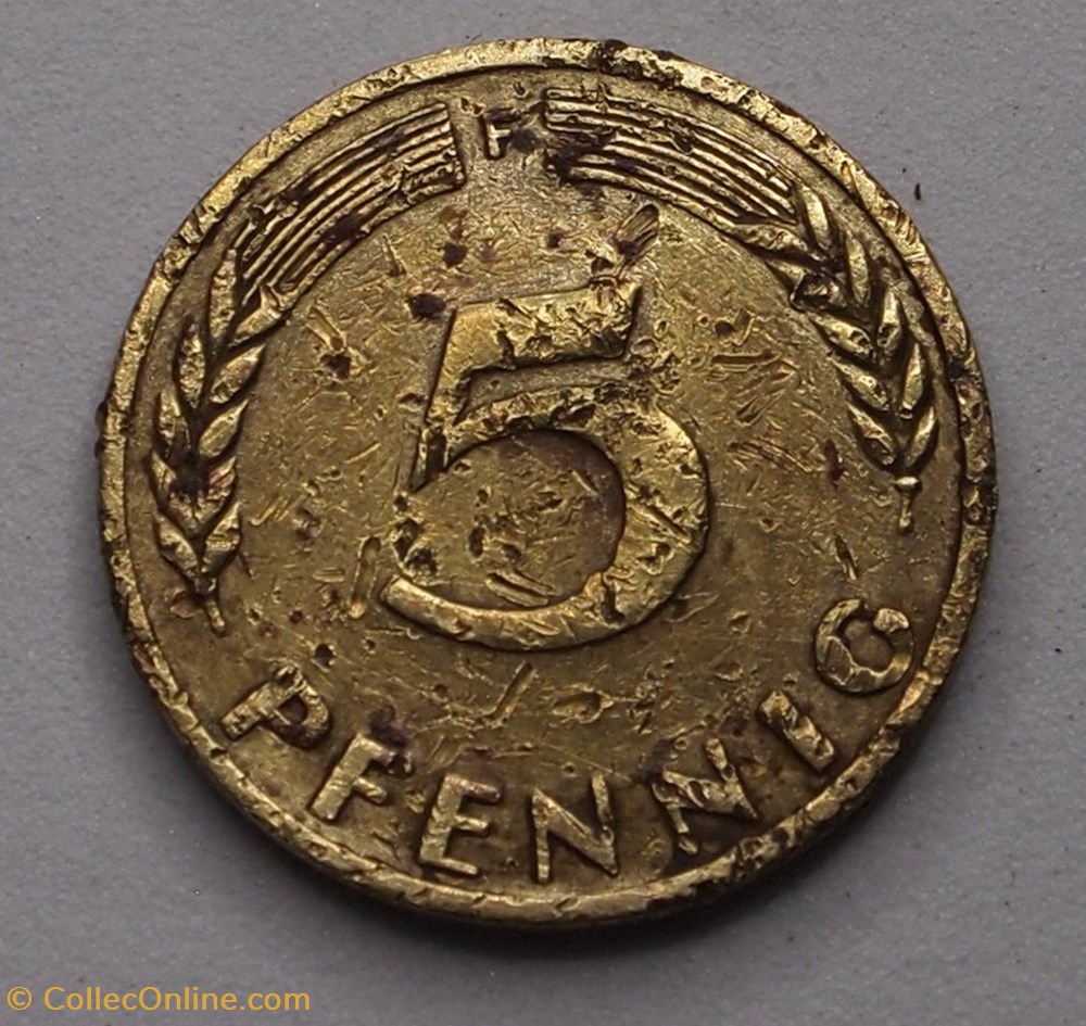 5 Pfennig - 1949 F monnaies monde allemagne 5 pfennig 1949 f