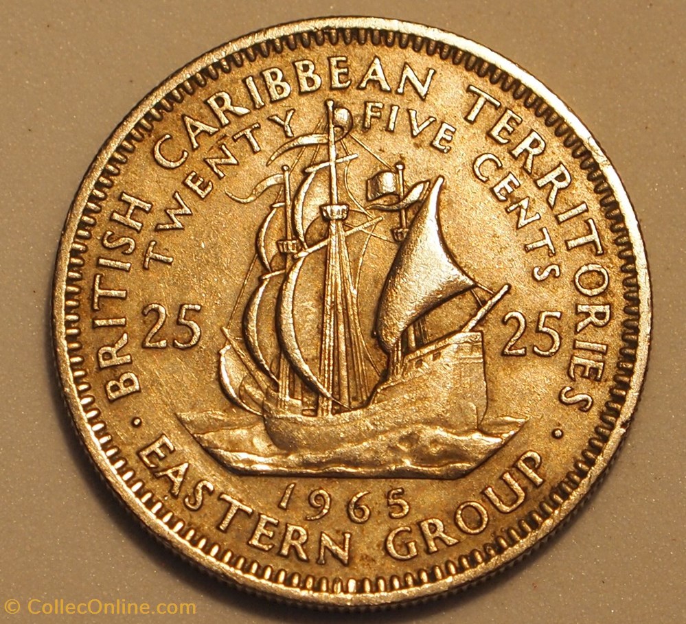 25 Cents - 1965 monnaie monde etat de la caraibe orientale 25 cents 1965