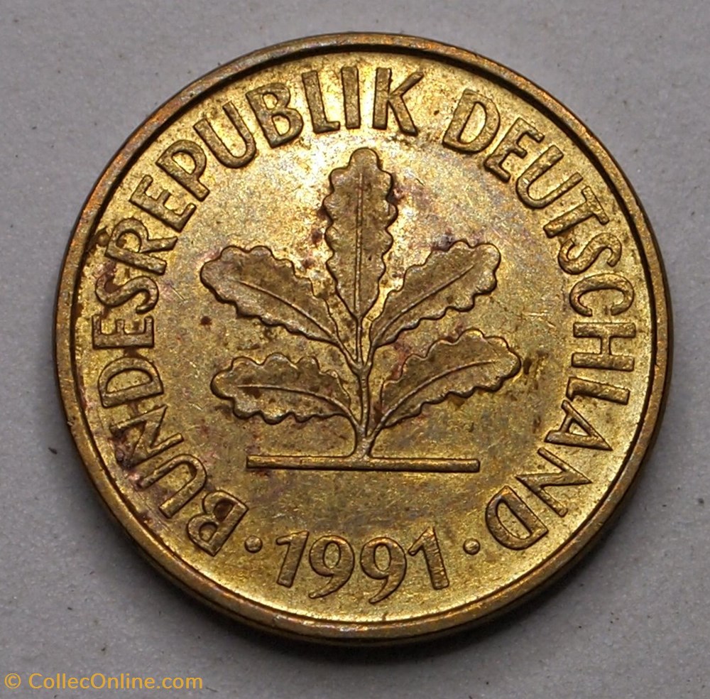 5 Pfennig - 1991 D monnaies monde allemagne 5 pfennig 1991 d