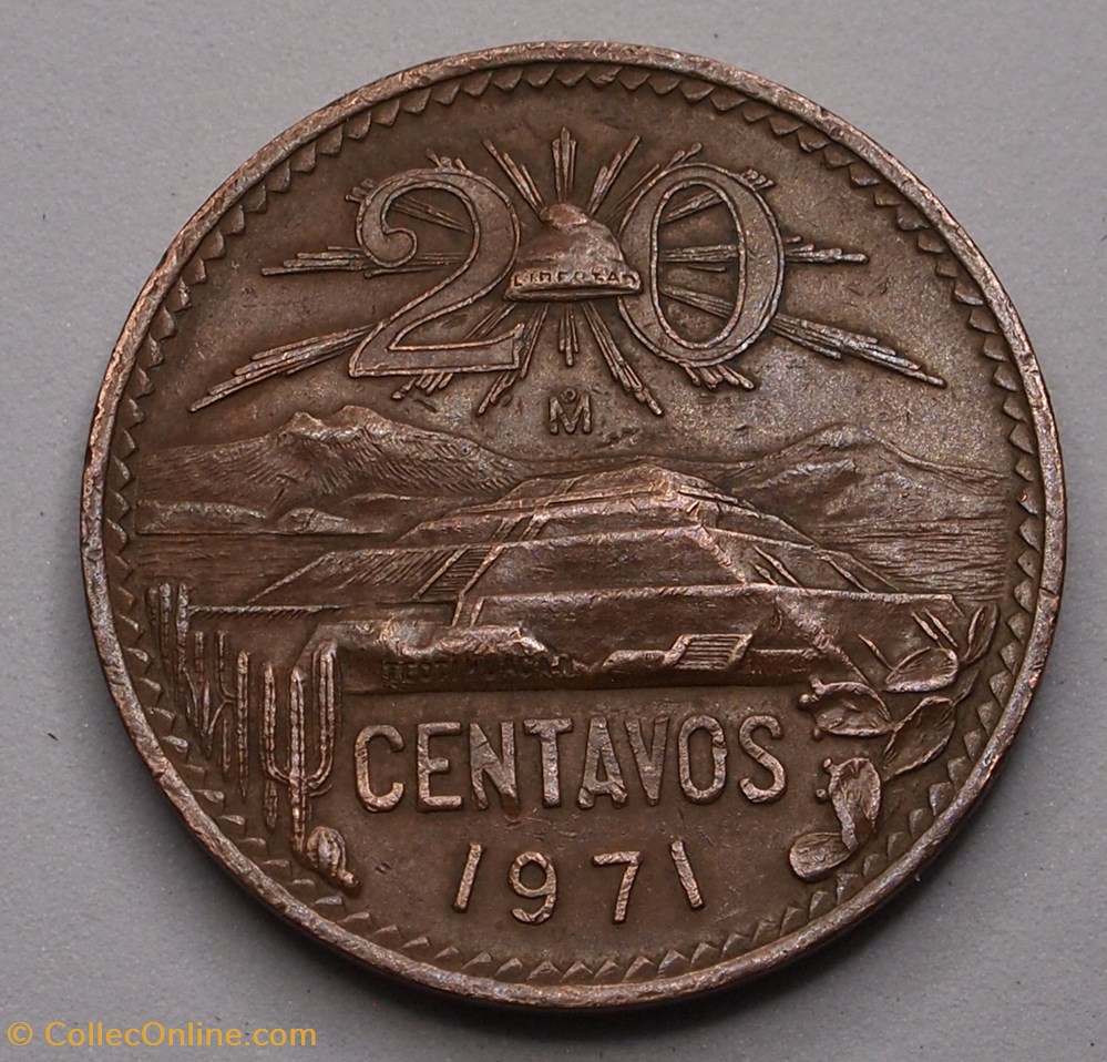 20 Centavos - 1971 Mo monnaie monde mexique 20 centavos 1971 mo