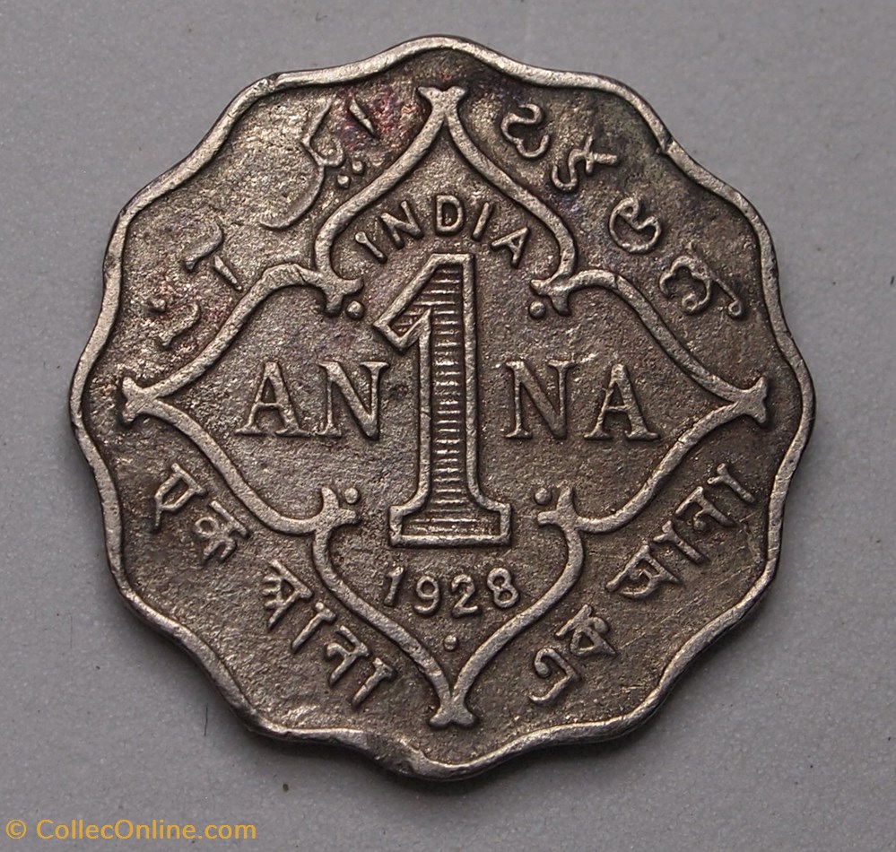 1 Anna - 1928 monnaie monde inde 1 anna 1928