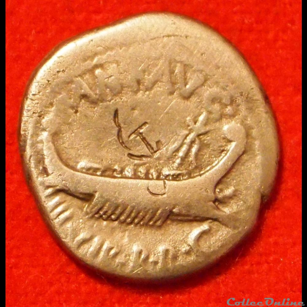 monnaie antique romaine denier de iveme legion sous marc antoine