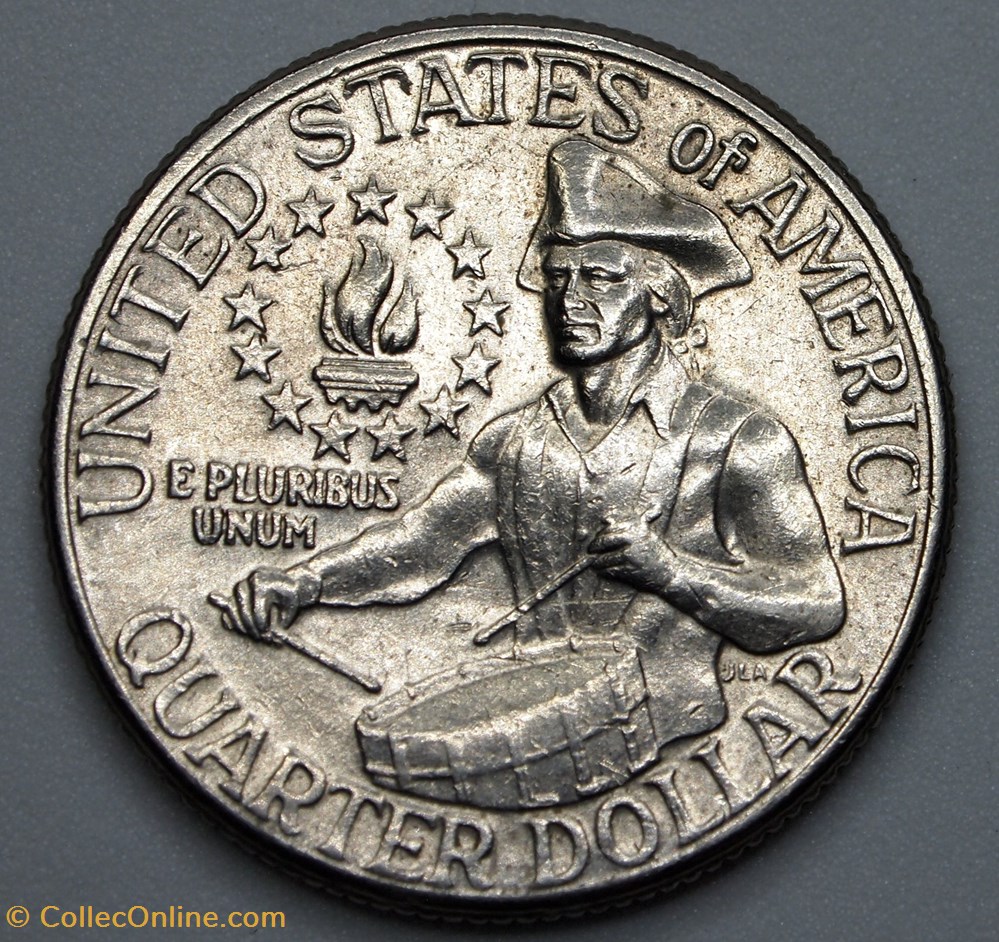1/4 dollar ( 25 cents ) - 1976 D monnaie monde etat uni 1 4 dollar 25 cents 1976 d