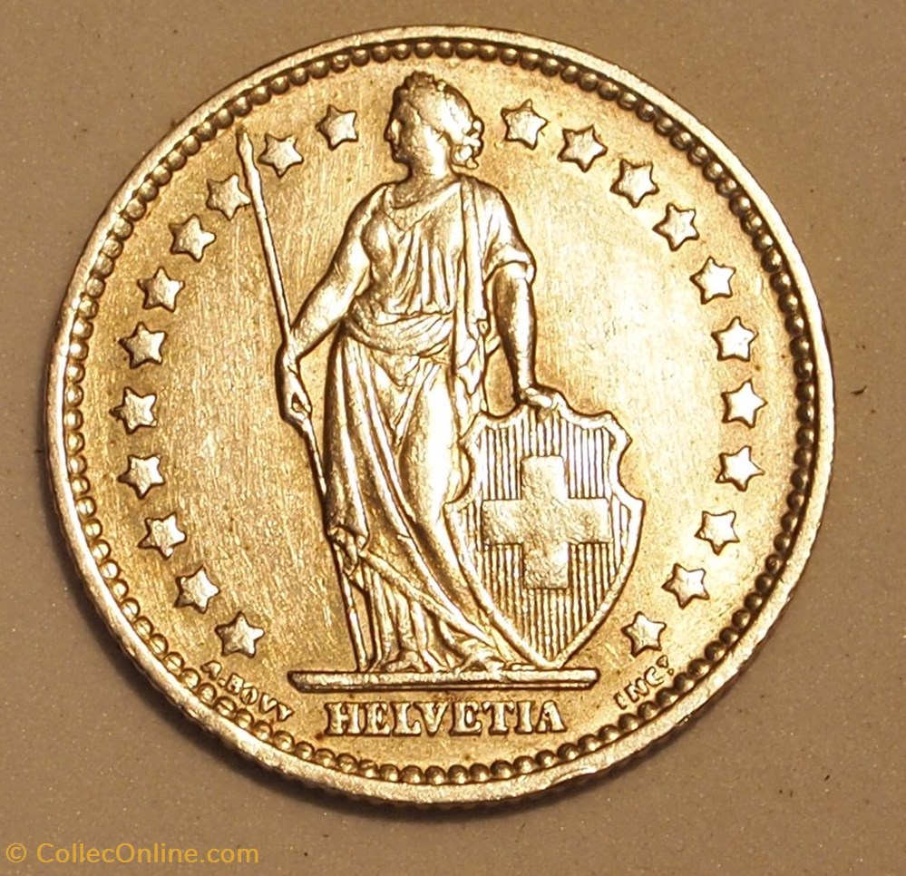 monnaie monde suisse 1 franc 1957 b