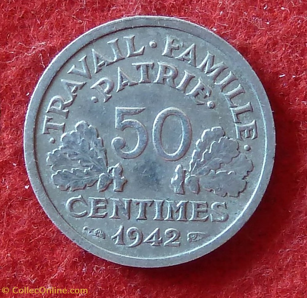 Bazor - 50 Centimes - 1942 monnaies monde france bazor 50 centimes 1942