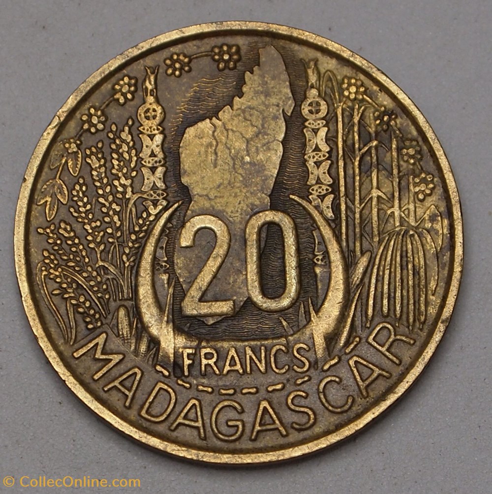 monnaies monde madagascar 20 francs 1953