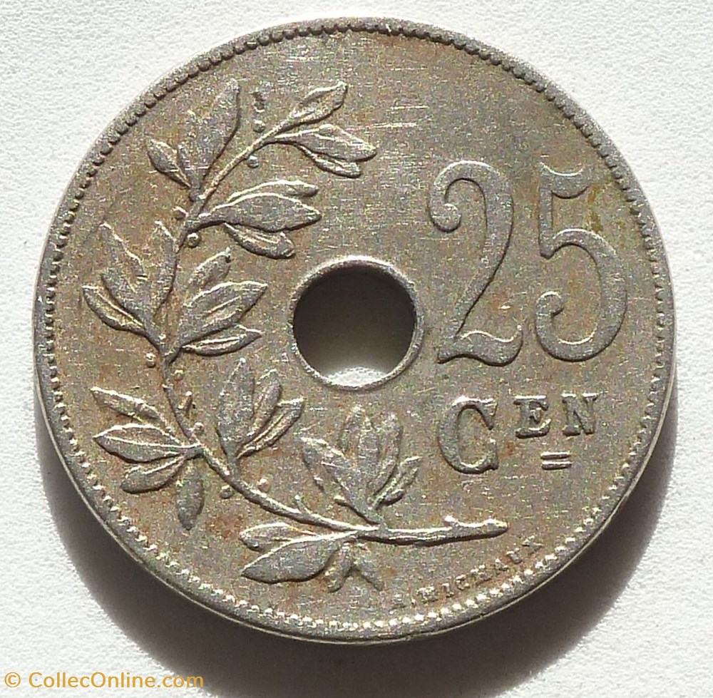 monnaies monde belgique 25 centimes 1910
