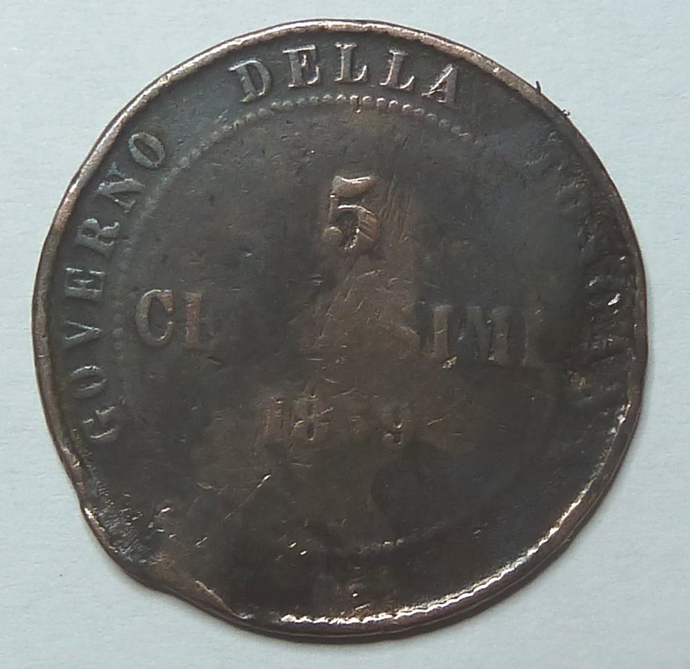 5 Centesimi - 1859 monnaies monde italie 5 centesimi 1859