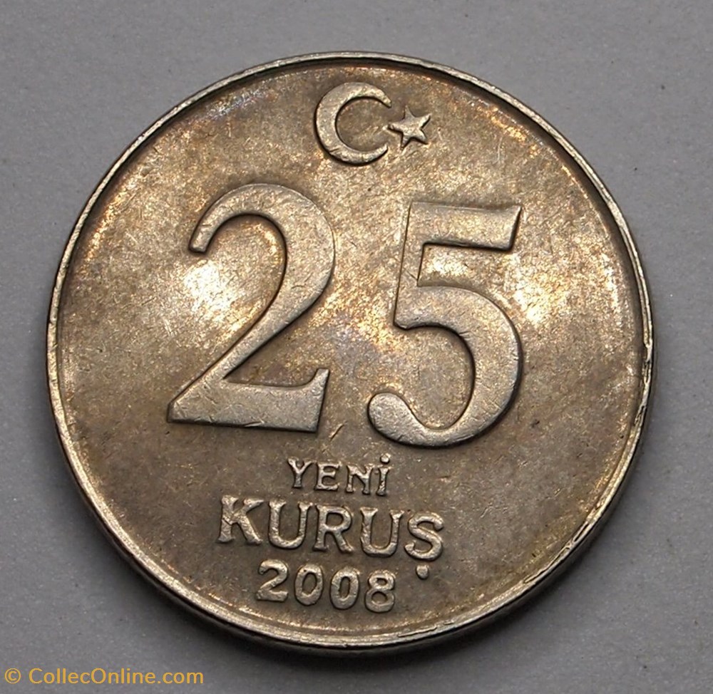 monnaie monde turquie 25 kurus 2008