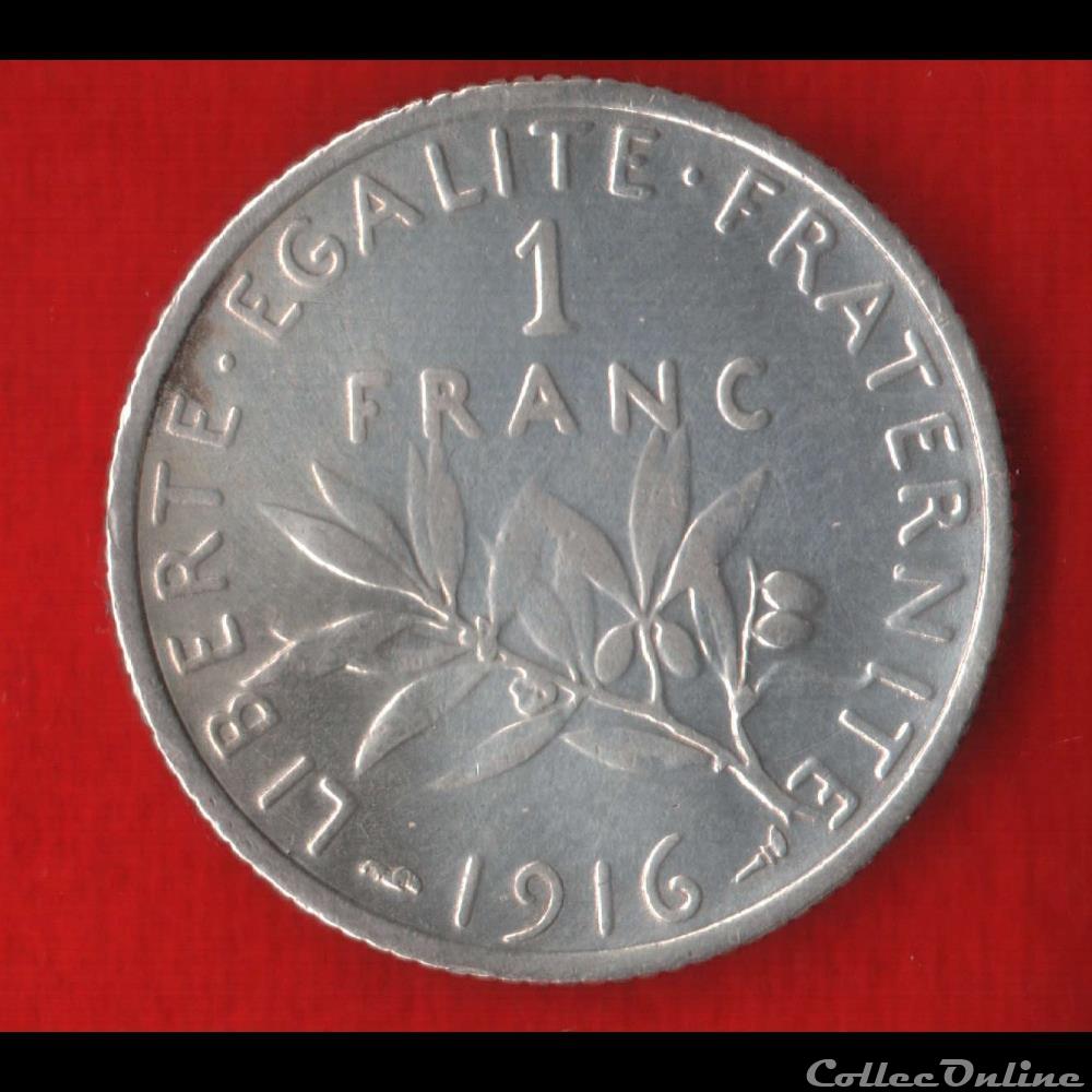 Semeuse - 1 Franc - 1916 monnaies monde france semeuse 1 franc 1916