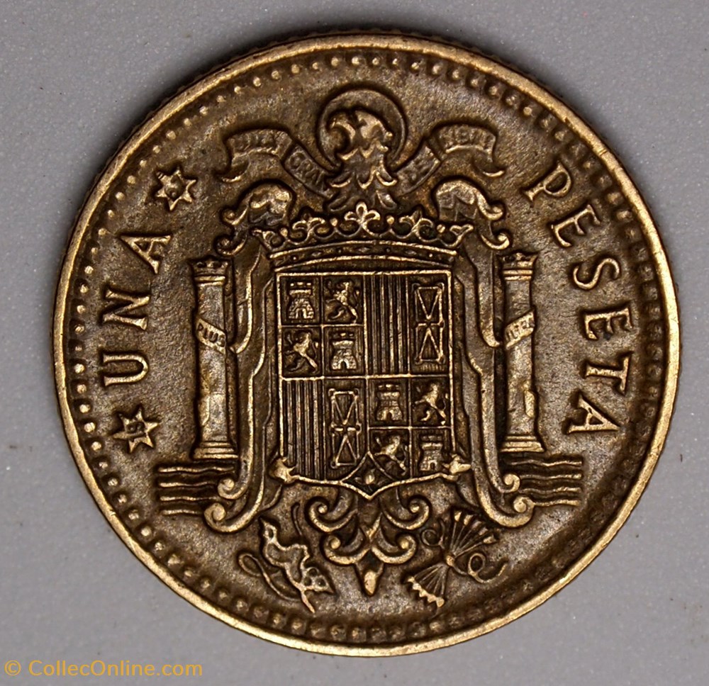 1 Peseta - 1967 monnaie monde espagne 1 peseta 1967