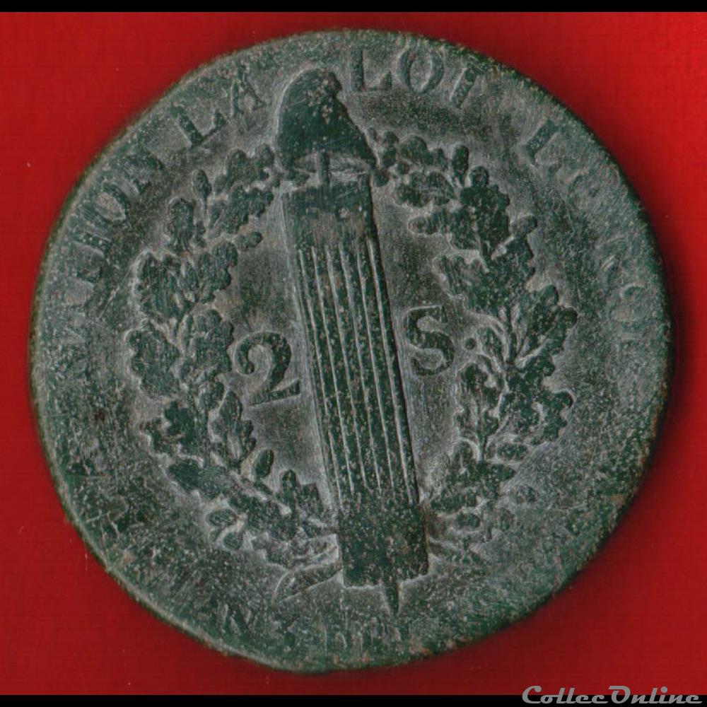 monnaies europe medievale a france royales 2 sols 1791 metz